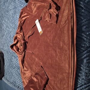 32 Degrees Heat Velour Cowl Neck Top Sz XL NWT